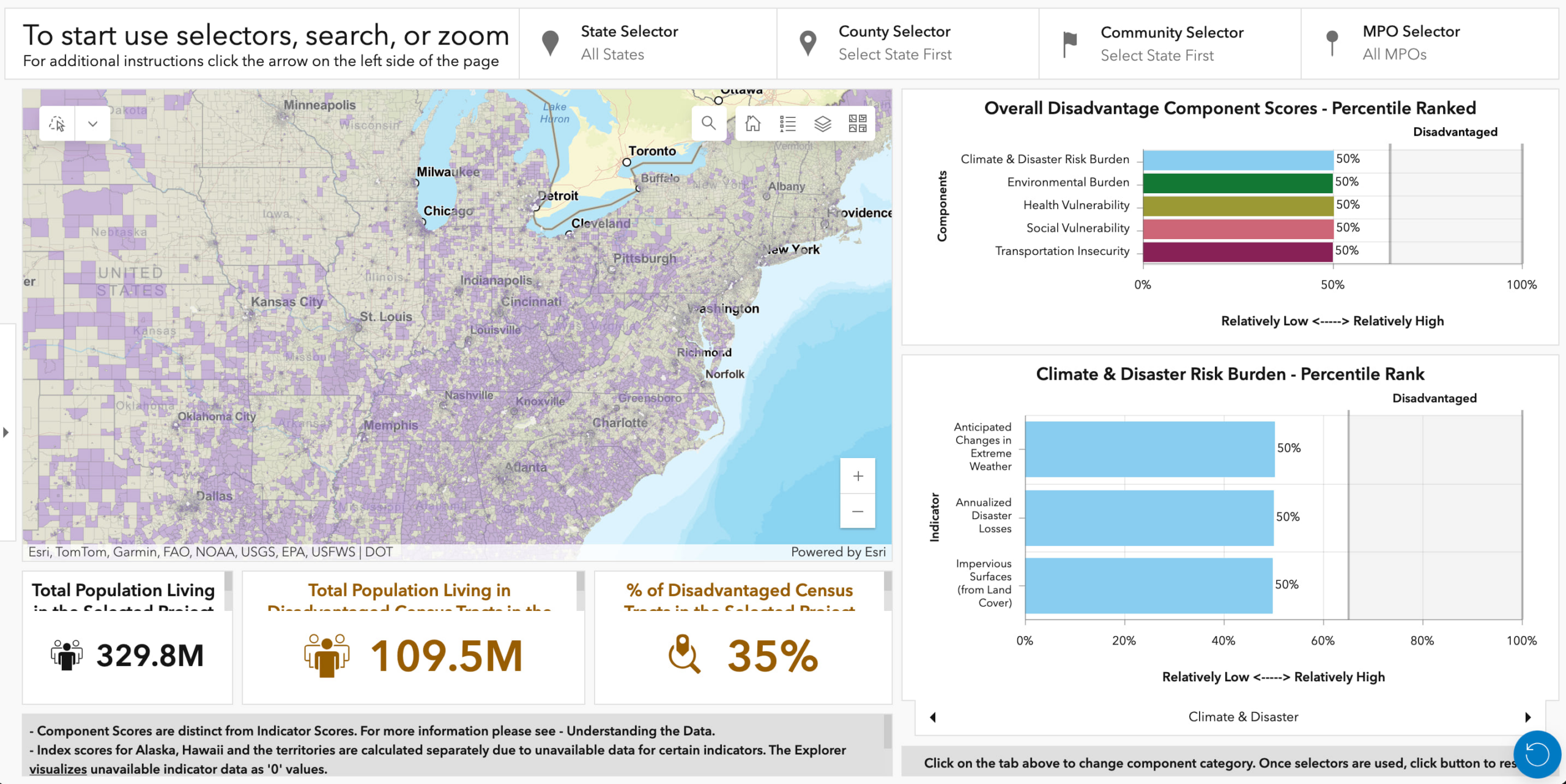 A screenshot of USDOT's ETC explorer.
